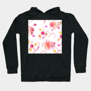 Romantic Watercolor Daisy and Cherry Blossoms - Floral Pattern Hoodie